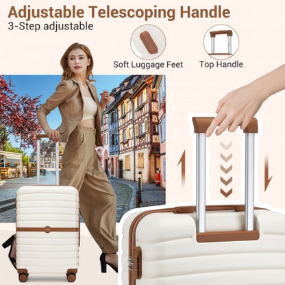 KSK2592+EA2212 - Kono 20 Inch ABS+PC Hard Shell Cabin Suitcase Set with Travel Bag & Toiletry Pouch