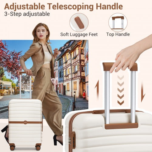 KSK2592+EA2212 - Kono 28 Inch Large ABS+PC Hard Shell Suitcase Set with Travel Bag & Toiletry Pouch