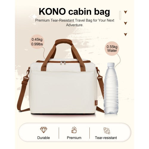 KSK2592+TVK2521 - Kono 20 Inch ABS+PC Cabin Suitcase with Travel Bag, Carry-On Luggage Set