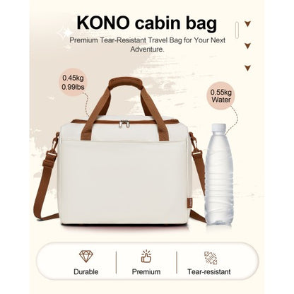KSK2592+TVK2521 - Kono 20 Inch ABS+PC Cabin Suitcase with Travel Bag, Carry-On Luggage Set