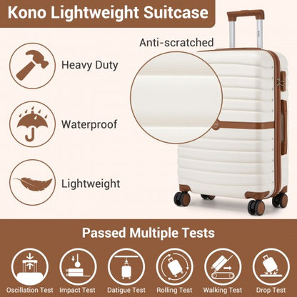 KSK2592+TVK2521 - Kono 20 Inch ABS+PC Cabin Suitcase with Travel Bag, Carry-On Luggage Set