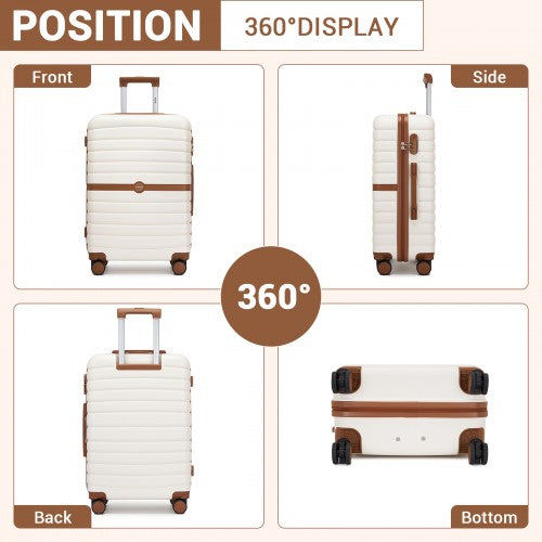 KSK2592+TVK2521 - Kono 20 Inch ABS+PC Cabin Suitcase with Travel Bag, Carry-On Luggage Set