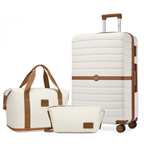 KSK2592+EA2212 - Kono 28 Inch Large ABS+PC Hard Shell Suitcase Set with Travel Bag & Toiletry Pouch