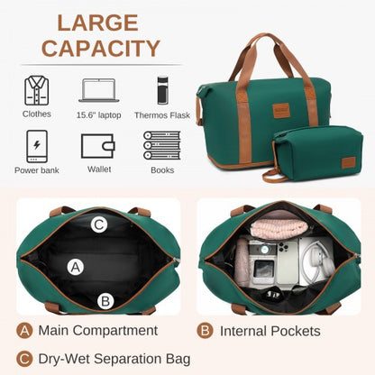 KSK2592+EA2212 - Kono 28 Inch Large ABS+PC Hard Shell Suitcase Set with Travel Bag & Toiletry Pouch