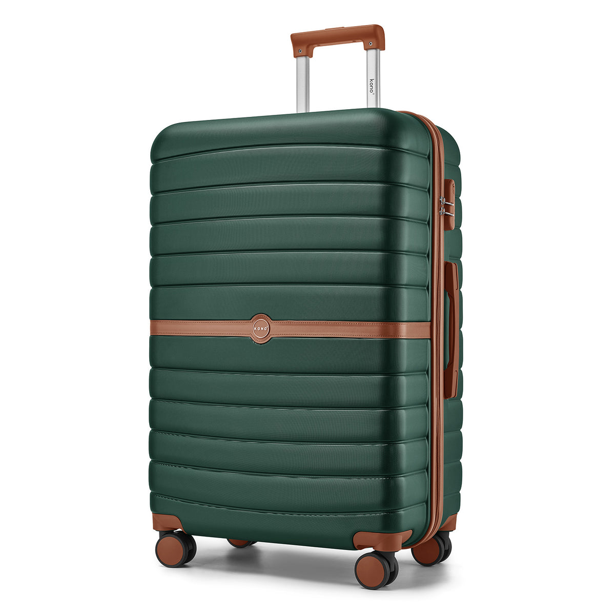 Kono 28" KSK2592 - ABS+PC Striped Design with Colour-Block Details Checked Luggage for Longer Travels