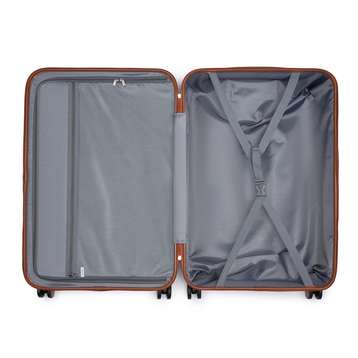 Kono 28" KSK2592 - ABS+PC Striped Design with Colour-Block Details Checked Luggage for Longer Travels