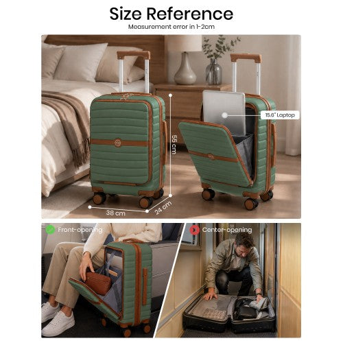KSK2592 - Kono 21-Inch Front-Opening Cabin Suitcase with 15.6-Inch Laptop Compartment