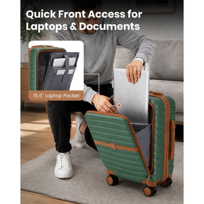 KSK2592 - Kono 21-Inch Front-Opening Cabin Suitcase with 15.6-Inch Laptop Compartment