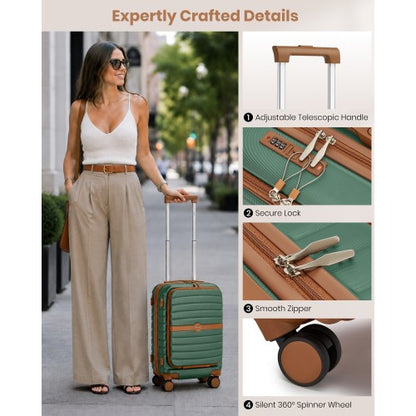 KSK2592 - Kono 21-Inch Front-Opening Cabin Suitcase with 15.6-Inch Laptop Compartment