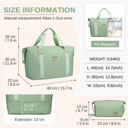 KSK2592+EA2212 - Kono 20 Inch ABS+PC Hard Shell Cabin Suitcase Set with Travel Bag & Toiletry Pouch