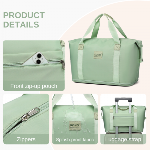KSK2592+EA2212 - Kono 20 Inch ABS+PC Hard Shell Cabin Suitcase Set with Travel Bag & Toiletry Pouch