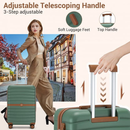 KSK2592+EA2212 - Kono 20 Inch ABS+PC Hard Shell Cabin Suitcase Set with Travel Bag & Toiletry Pouch