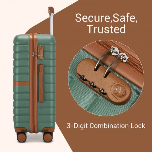 KSK2592+EA2212 - Kono 20 Inch ABS+PC Hard Shell Cabin Suitcase Set with Travel Bag & Toiletry Pouch