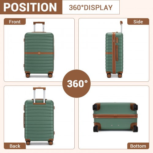 KSK2592+EA2212 - Kono 20 Inch ABS+PC Hard Shell Cabin Suitcase Set with Travel Bag & Toiletry Pouch