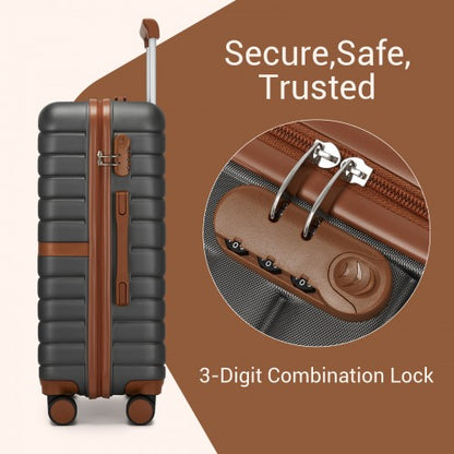 KSK2592+EA2212 - Kono 20 Inch ABS+PC Hard Shell Cabin Suitcase Set with Travel Bag & Toiletry Pouch