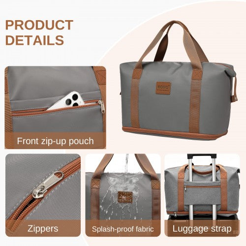 KSK2592+EA2212 - Kono 20 Inch ABS+PC Hard Shell Cabin Suitcase Set with Travel Bag & Toiletry Pouch