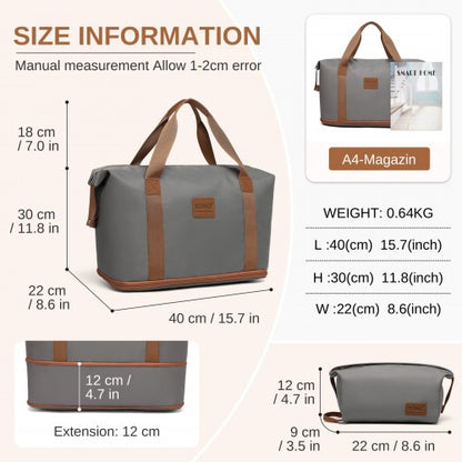 KSK2592+EA2212 - Kono 20 Inch ABS+PC Hard Shell Cabin Suitcase Set with Travel Bag & Toiletry Pouch