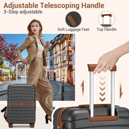 KSK2592+EA2212 - Kono 20 Inch ABS+PC Hard Shell Cabin Suitcase Set with Travel Bag & Toiletry Pouch