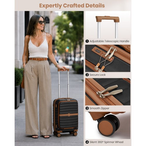 KSK2592 - Kono 21-Inch Front-Opening Cabin Suitcase with 15.6-Inch Laptop Compartment