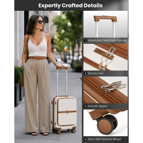 KSK2592 - Kono 21-Inch Front-Opening Cabin Suitcase with 15.6-Inch Laptop Compartment