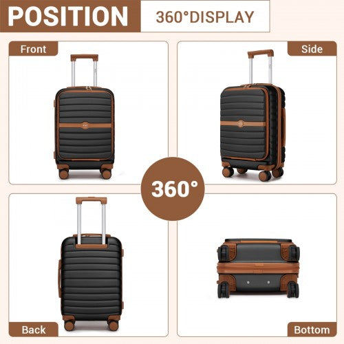 KSK2592 - Kono 21-Inch Front-Opening Cabin Suitcase with 15.6-Inch Laptop Compartment