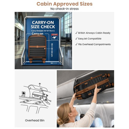 KSK2592 - Kono 21-Inch Front-Opening Cabin Suitcase with 15.6-Inch Laptop Compartment