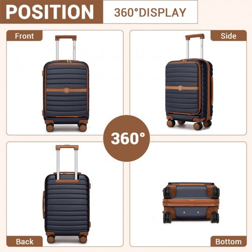 KSK2592 - Kono 21-Inch Front-Opening Cabin Suitcase with 15.6-Inch Laptop Compartment