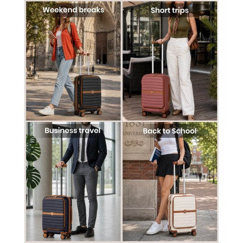 KSK2592 - Kono 21-Inch Front-Opening Cabin Suitcase with 15.6-Inch Laptop Compartment