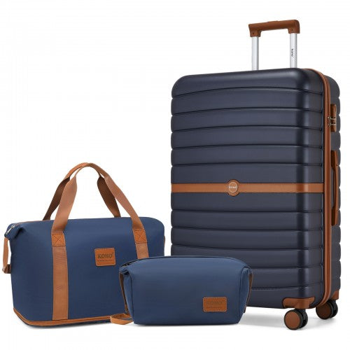 KSK2592+EA2212 - Kono 28 Inch Large ABS+PC Hard Shell Suitcase Set with Travel Bag & Toiletry Pouch