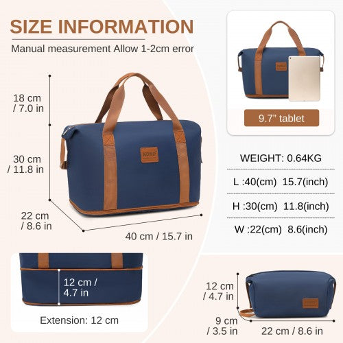 KSK2592+EA2212 - Kono 28 Inch Large ABS+PC Hard Shell Suitcase Set with Travel Bag & Toiletry Pouch