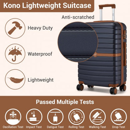 KSK2592+EA2212 - Kono 28 Inch Large ABS+PC Hard Shell Suitcase Set with Travel Bag & Toiletry Pouch