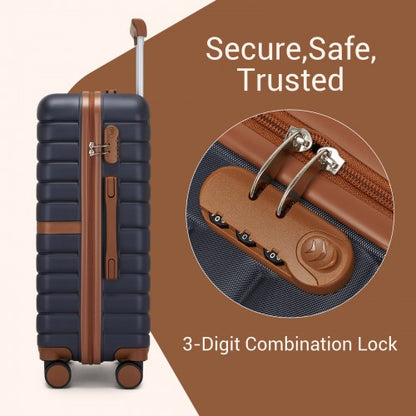 KSK2592+EA2212 - Kono 28 Inch Large ABS+PC Hard Shell Suitcase Set with Travel Bag & Toiletry Pouch