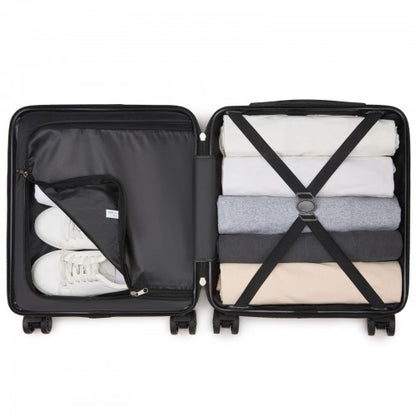 KSK2596 - Kono 16 Inch ABS Hard Shell Under-Seat Cabin Suitcase with Spinner Wheels - Grey