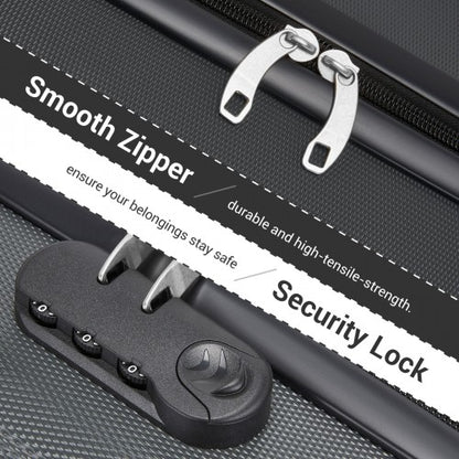 KSK2596 - Kono 16 Inch ABS Hard Shell Under-Seat Cabin Suitcase with Spinner Wheels - Grey