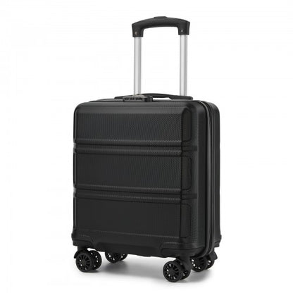 KSK2596 - Kono 16 Inch ABS Hard Shell Under-Seat Cabin Suitcase with Spinner Wheels - Black