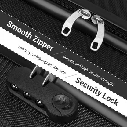 KSK2596 - Kono 16 Inch ABS Hard Shell Under-Seat Cabin Suitcase with Spinner Wheels - Black