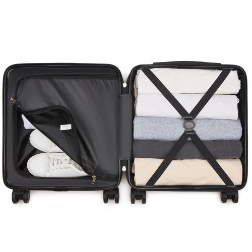 KSK2596 - Kono 16 Inch ABS Hard Shell Under-Seat Cabin Suitcase with Spinner Wheels - Navy