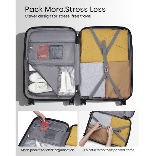 KSK2694 - Kono 24 Inch PC Hard Shell Suitcase, Check‑in Luggage with Silent Wheels & Organised Interior