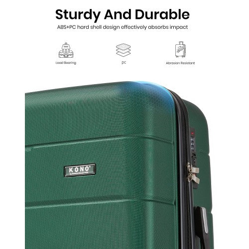 KSK2694 - Kono 24 Inch PC Hard Shell Suitcase, Check‑in Luggage with Silent Wheels & Organised Interior