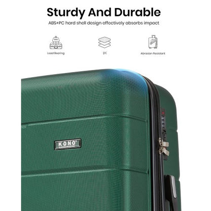KSK2694 - Kono 24 Inch PC Hard Shell Suitcase, Check‑in Luggage with Silent Wheels & Organised Interior