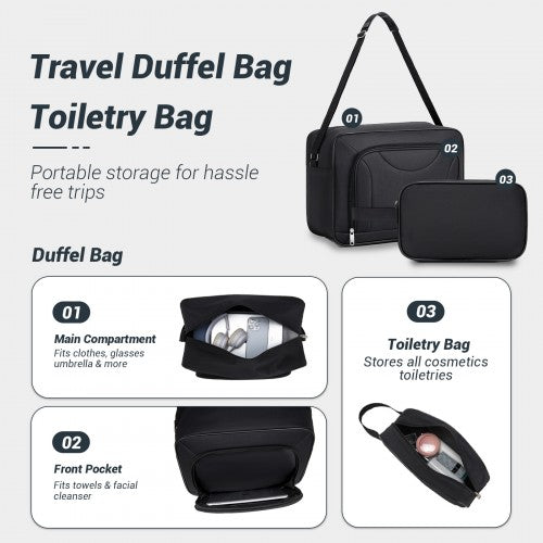 KSN2586 20-inch black luggage set – detail view 10
