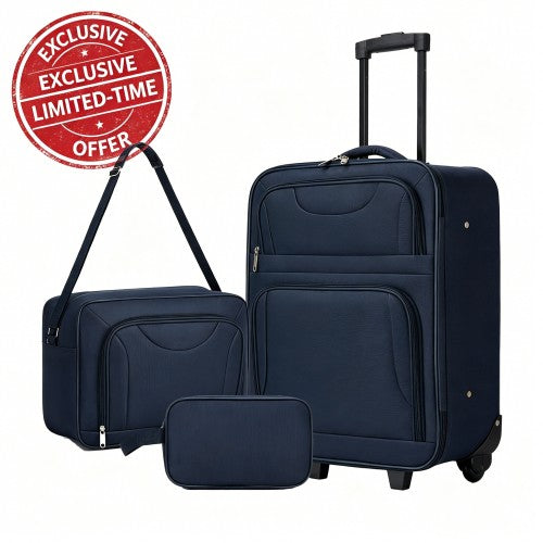 KSN2586 20-inch navy luggage set – front view