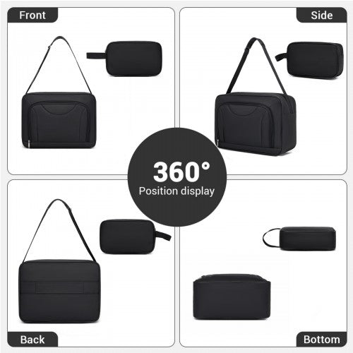 KSN2586 20-inch black luggage set – rear view