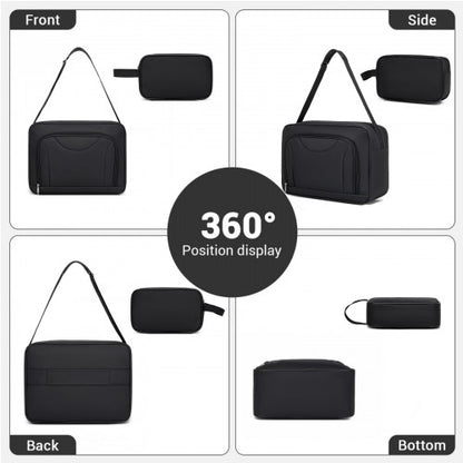 KSN2586 20-inch black luggage set – rear view