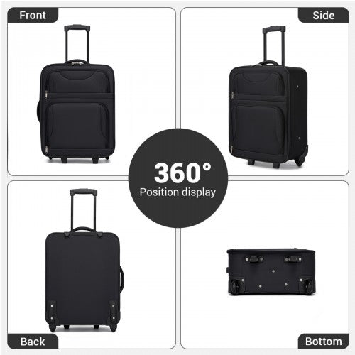 KSN2586 20-inch black luggage set – side view