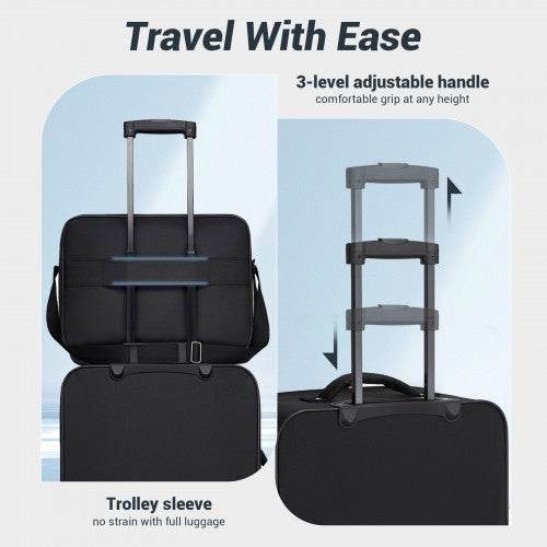 KSN2586 20-inch black luggage set – detail view 6
