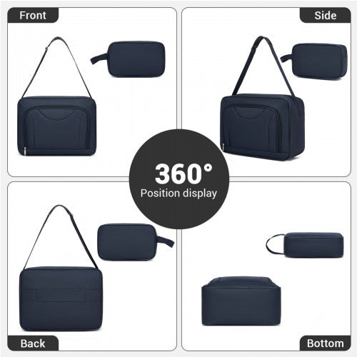 KSN2586 20-inch navy luggage set – rear view
