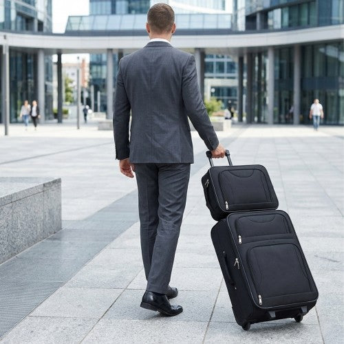 KSN2586 20-inch black luggage set – set view