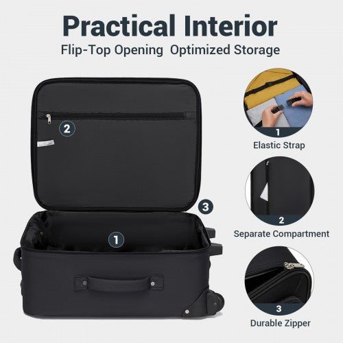 KSN2586 20-inch black luggage set – detail view 9