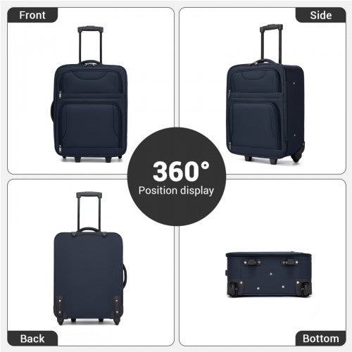 KSN2586 20-inch navy luggage set – side view